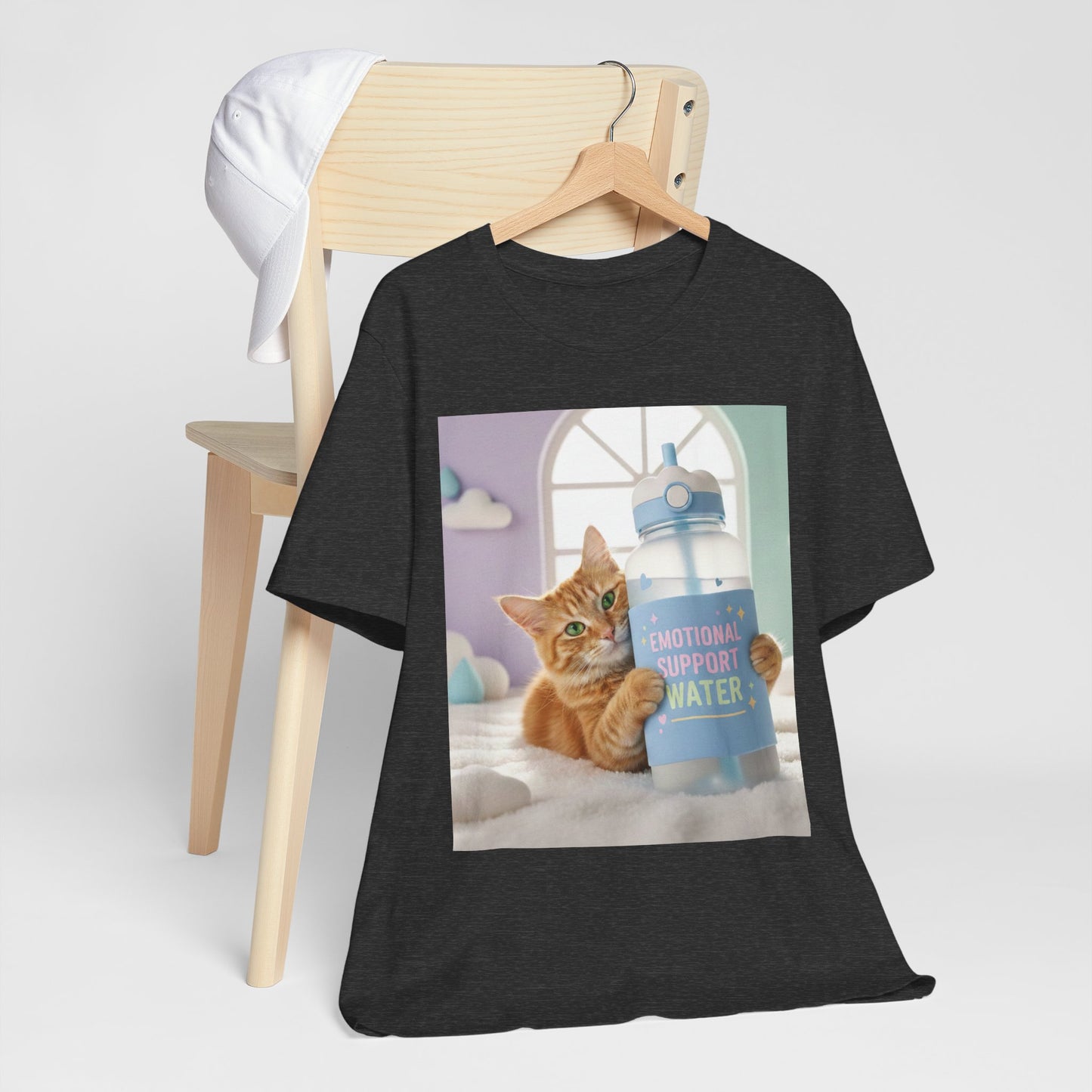 Funny Cat T-Shirt — 'Emotional Support Water Bottle' Graphic Tee