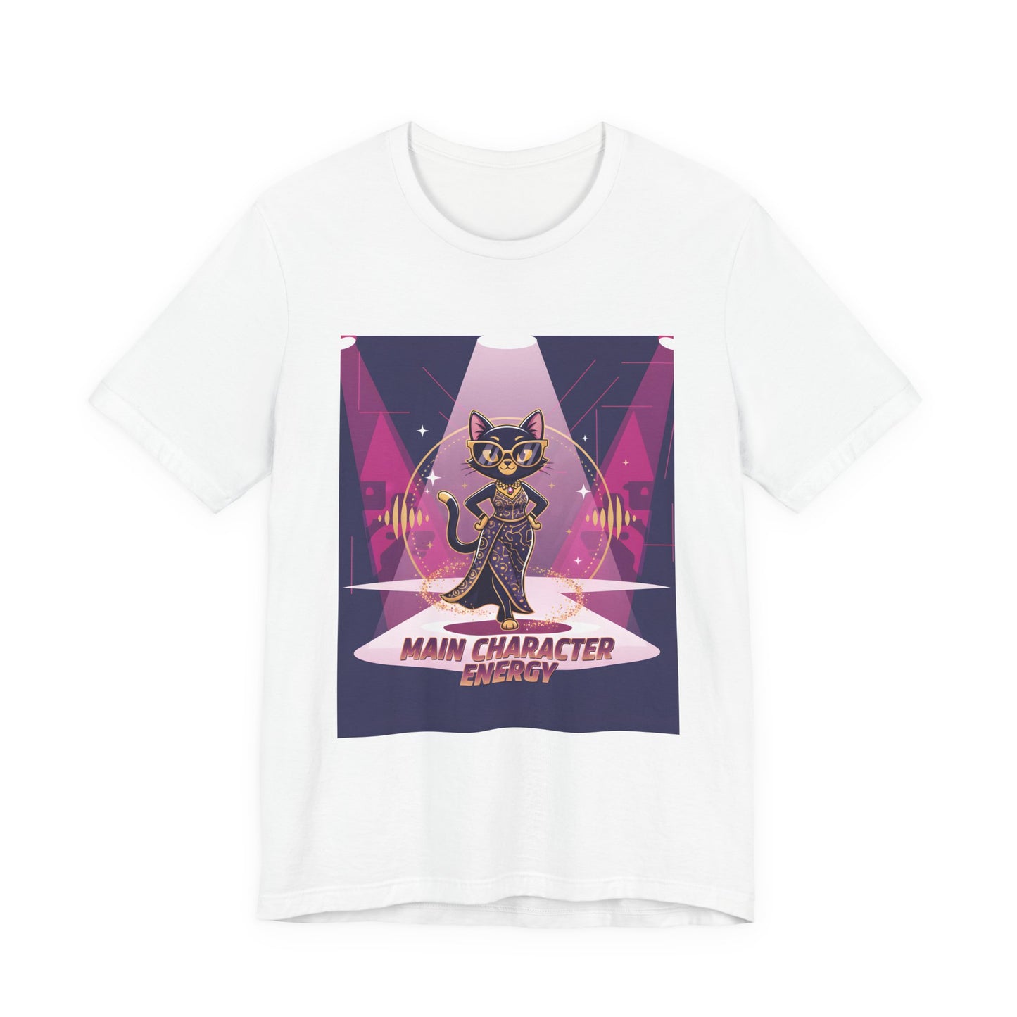 Main Character Energy Cat T-Shirt — High-Class Spotlight Kitty Tee