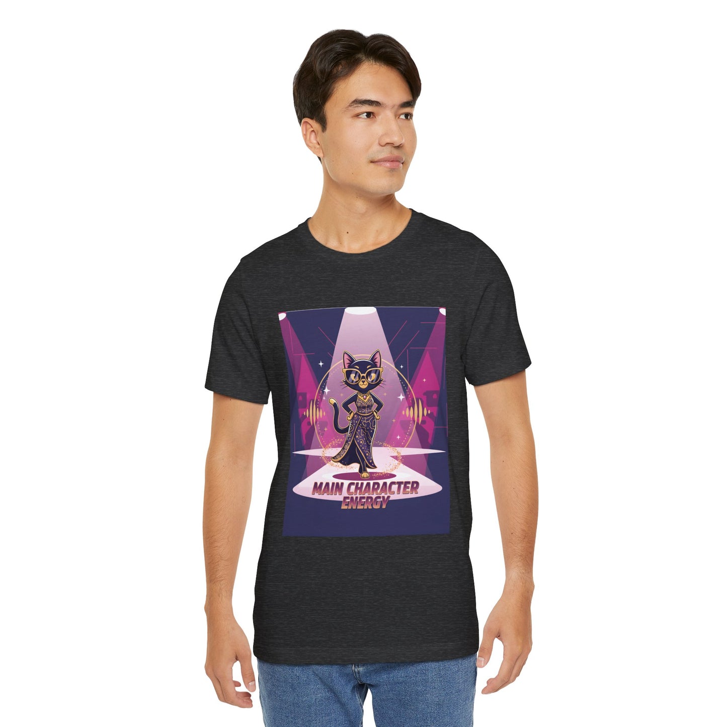 Main Character Energy Cat T-Shirt — High-Class Spotlight Kitty Tee