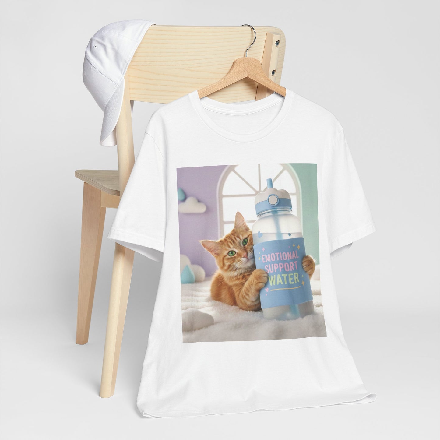 Funny Cat T-Shirt — 'Emotional Support Water Bottle' Graphic Tee