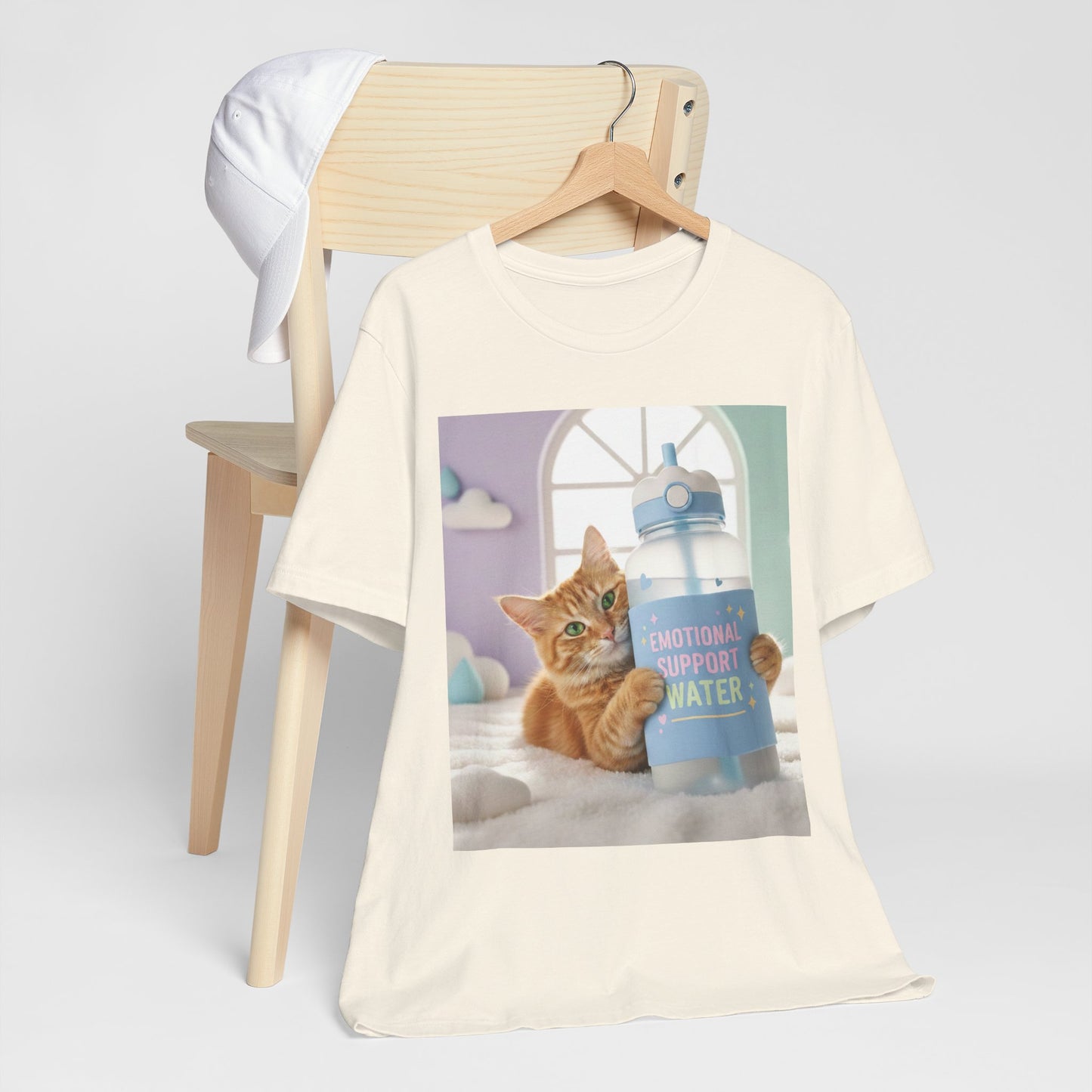 Funny Cat T-Shirt — 'Emotional Support Water Bottle' Graphic Tee