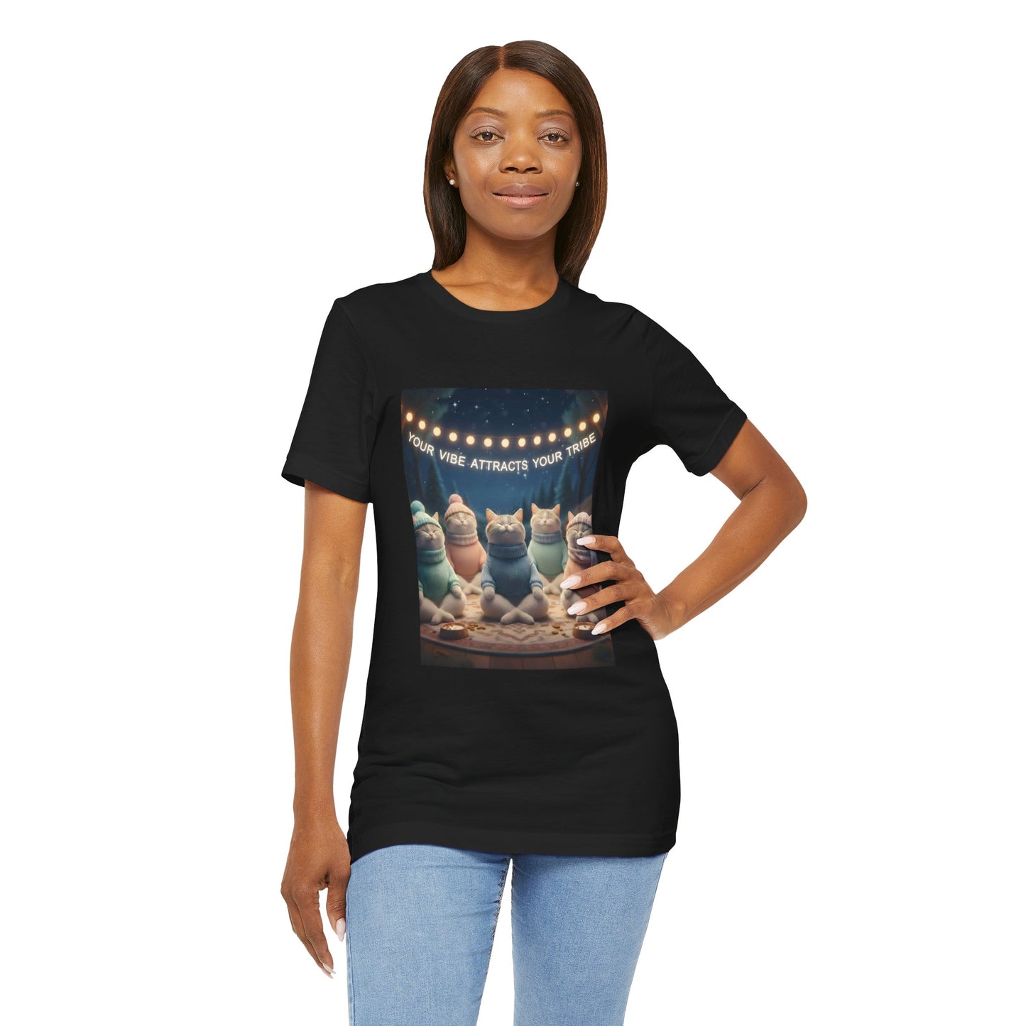 Your Vibe Attracts Your Tribe Cat Tee