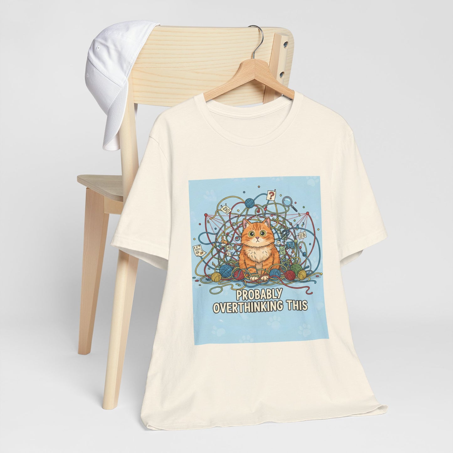 Probably Overthinking This Cat T-Shirt — Cat in Yarn Graphic Tee