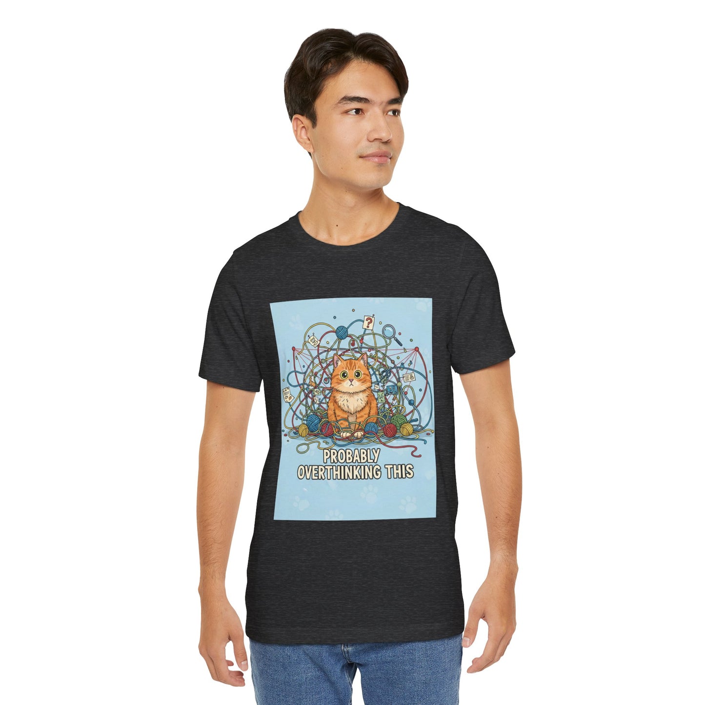 Probably Overthinking This Cat T-Shirt — Cat in Yarn Graphic Tee