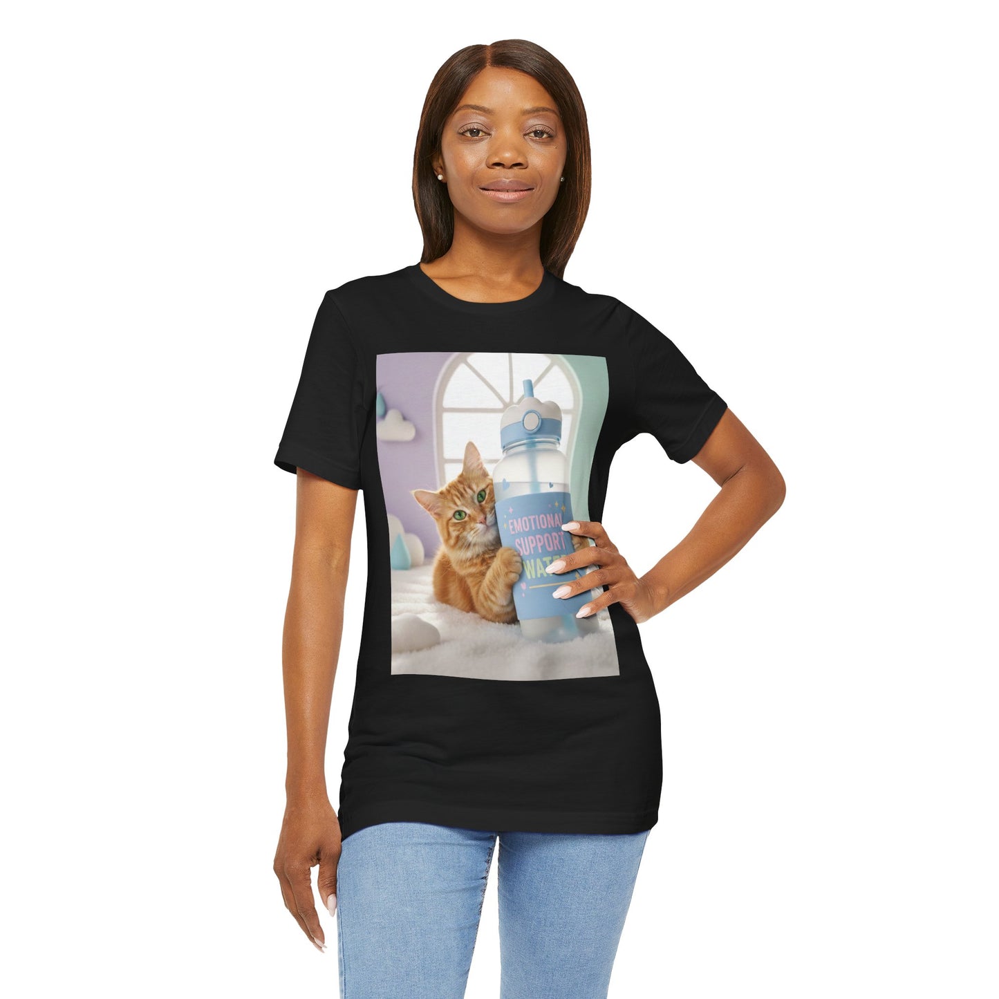 Funny Cat T-Shirt — 'Emotional Support Water Bottle' Graphic Tee