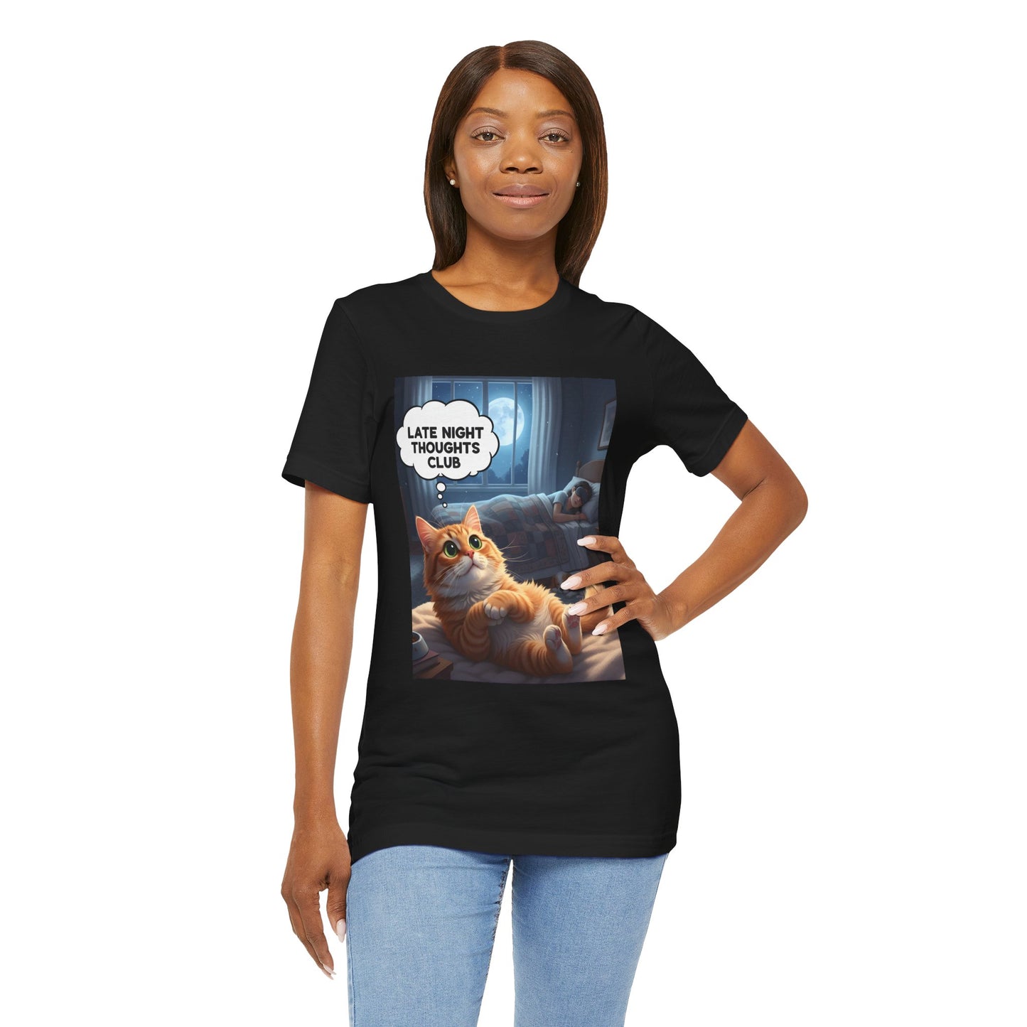Late Night Thoughts Club Cat T-Shirt