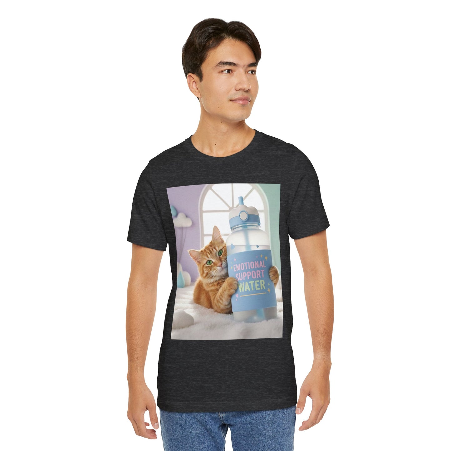 Funny Cat T-Shirt — 'Emotional Support Water Bottle' Graphic Tee