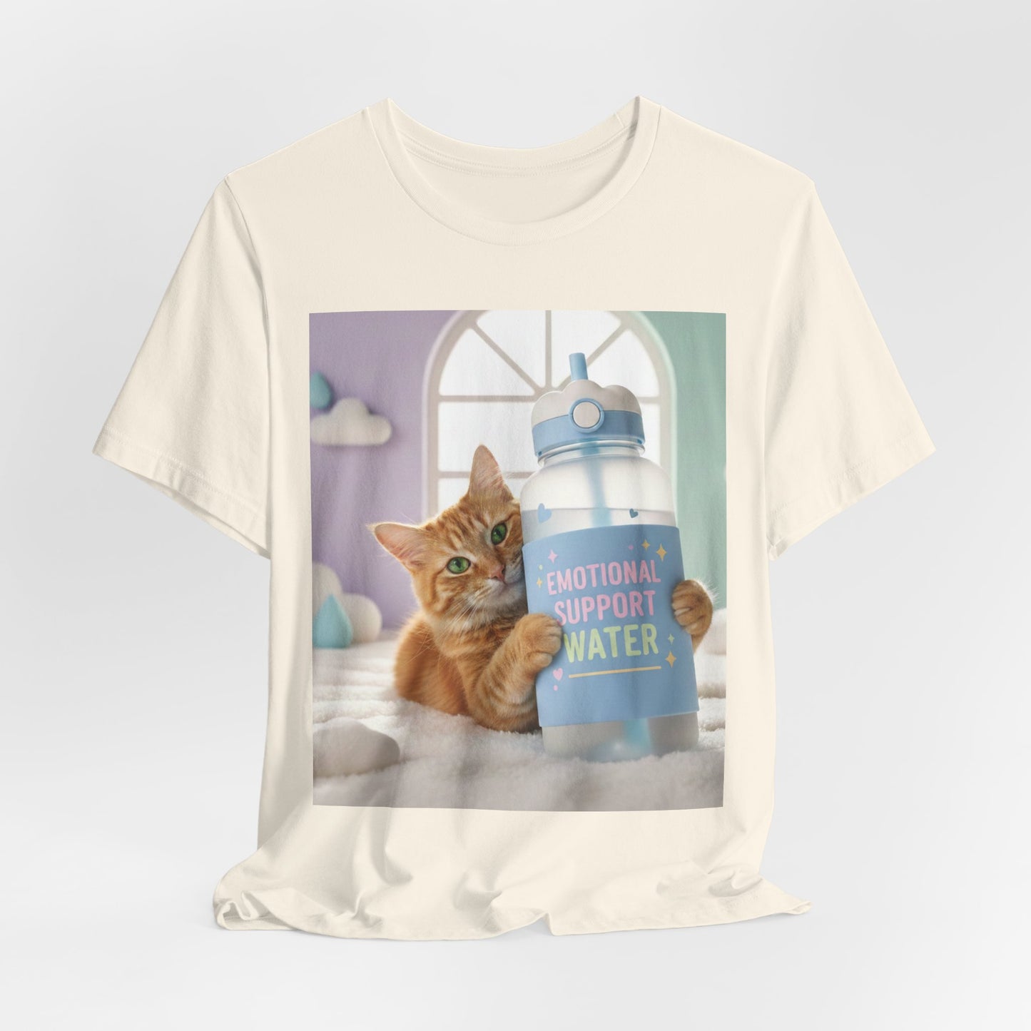 Funny Cat T-Shirt — 'Emotional Support Water Bottle' Graphic Tee