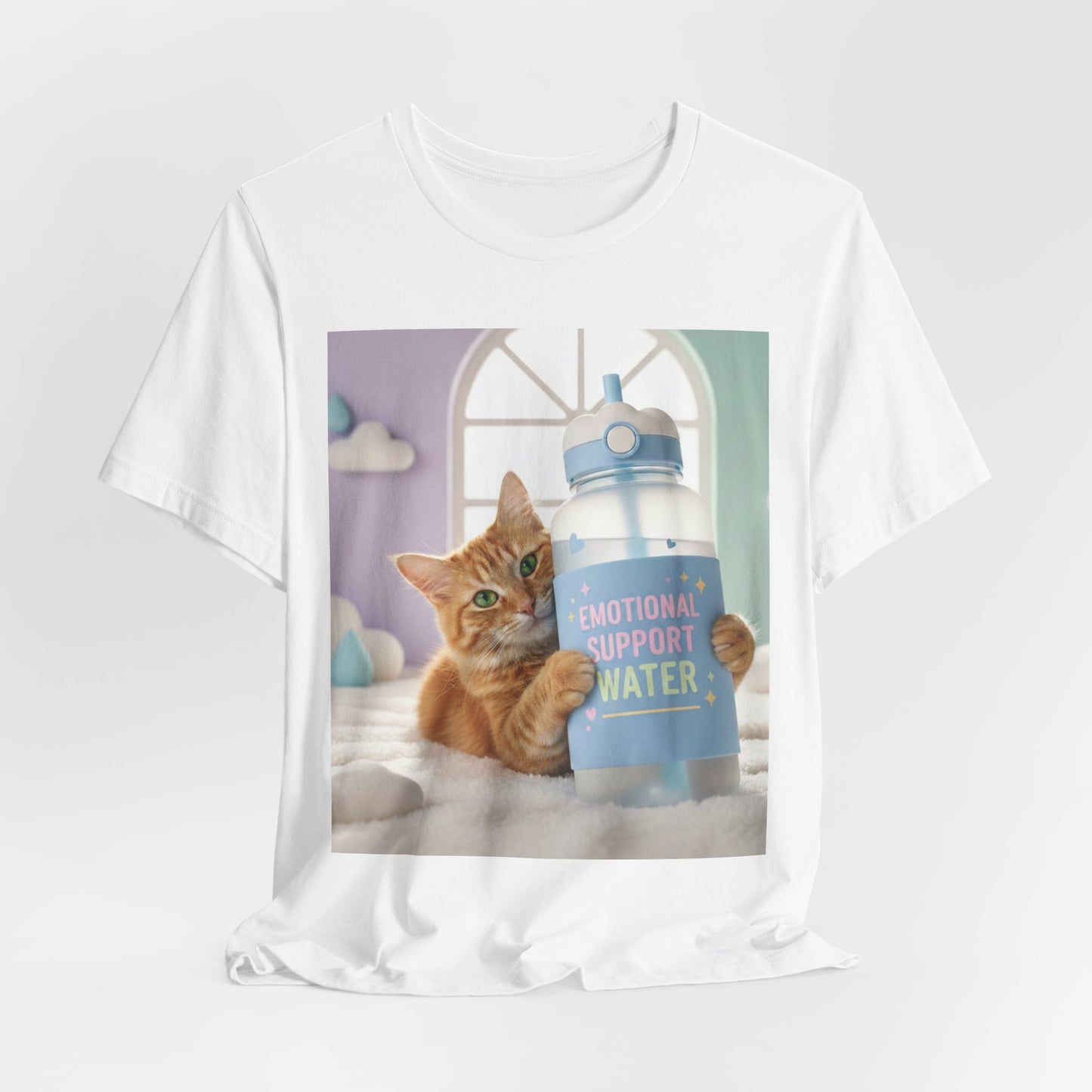 Funny Cat T-Shirt — 'Emotional Support Water Bottle' Graphic Tee