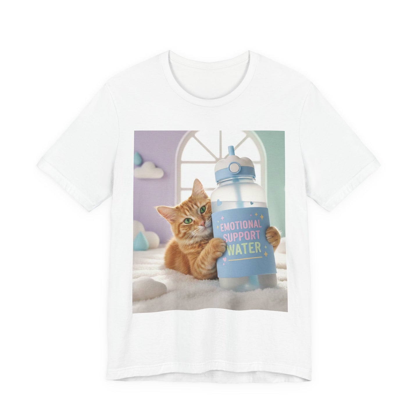 Funny Cat T-Shirt — 'Emotional Support Water Bottle' Graphic Tee