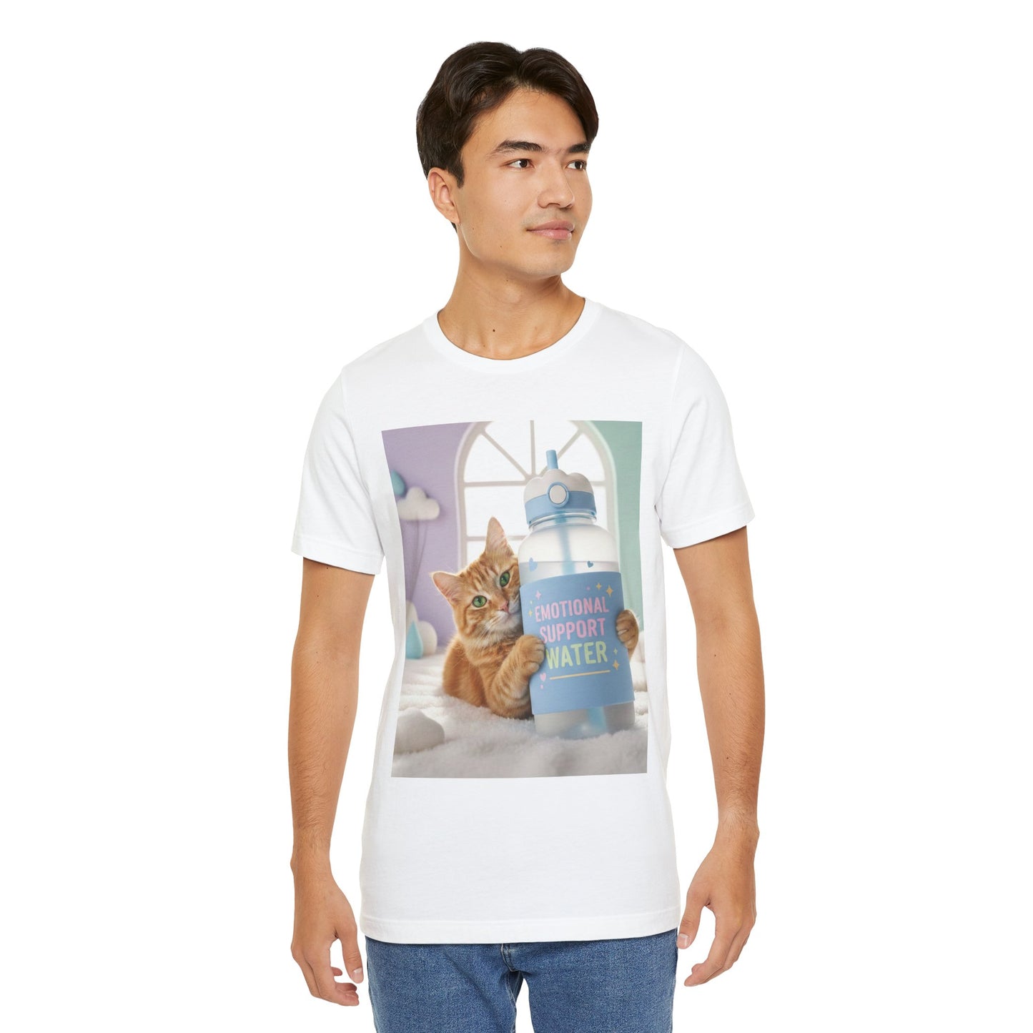Funny Cat T-Shirt — 'Emotional Support Water Bottle' Graphic Tee