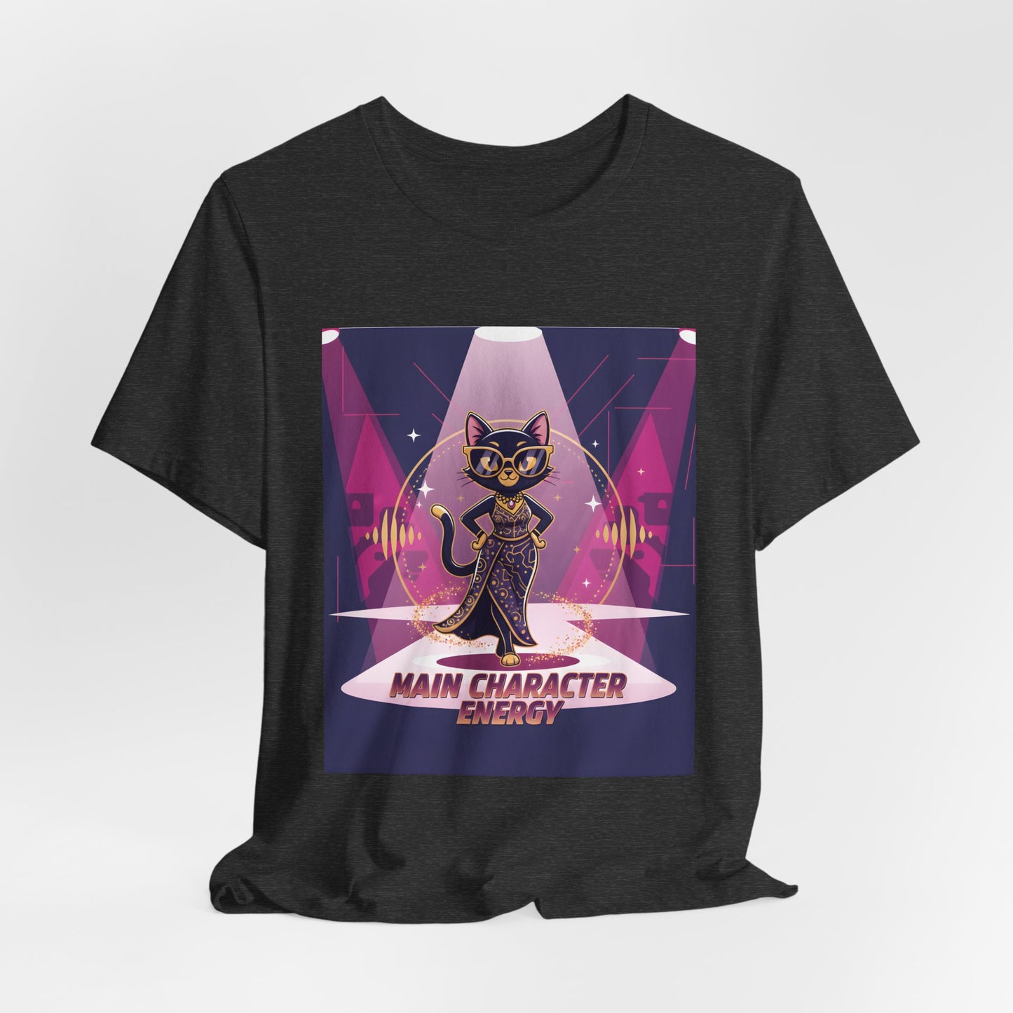 Main Character Energy Cat T-Shirt — High-Class Spotlight Kitty Tee